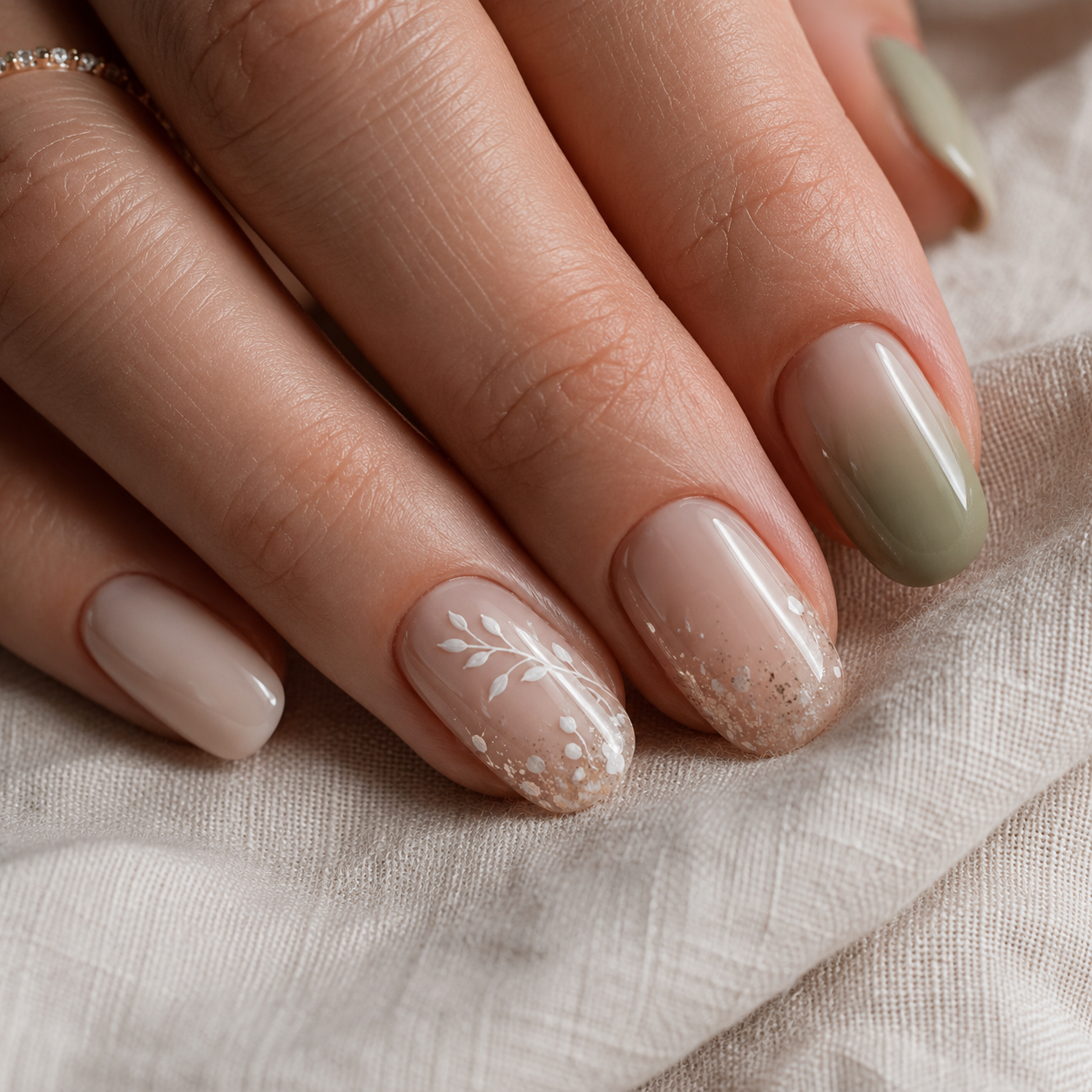 Minimal hand-painted nail art detail