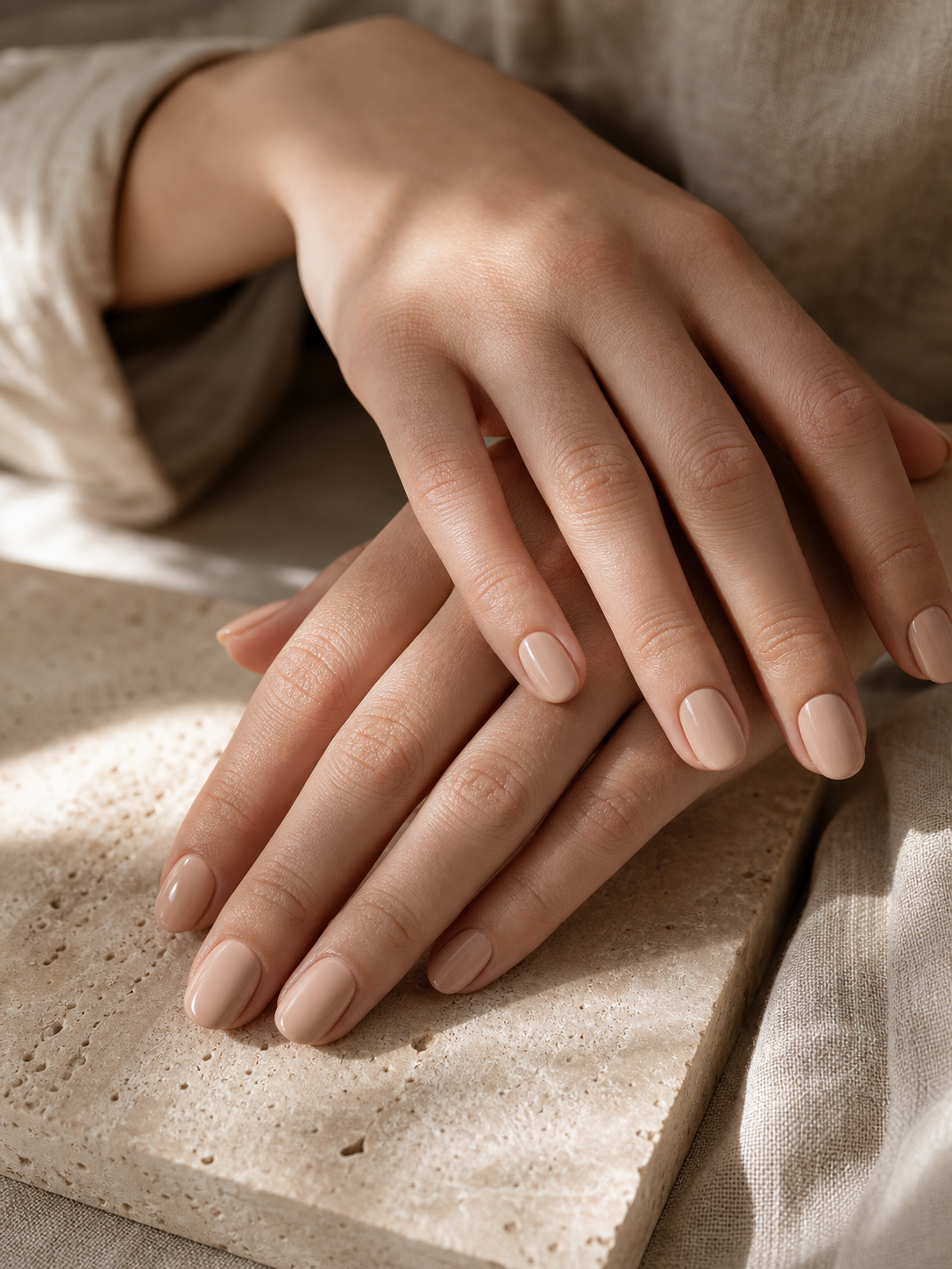 Nude gel manicure in warm natural light gallery-art.png
